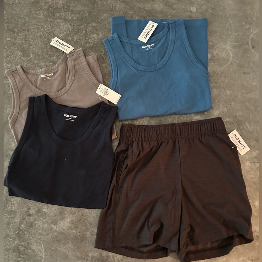 NWT Old Navy Little boys Bundle.  Tank top 3-pack(M) and Boys shorts